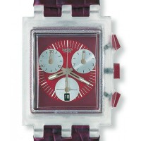 Swatch - Red Round (Leather strap)