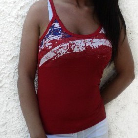 Top Angel Rose rosso Frontale